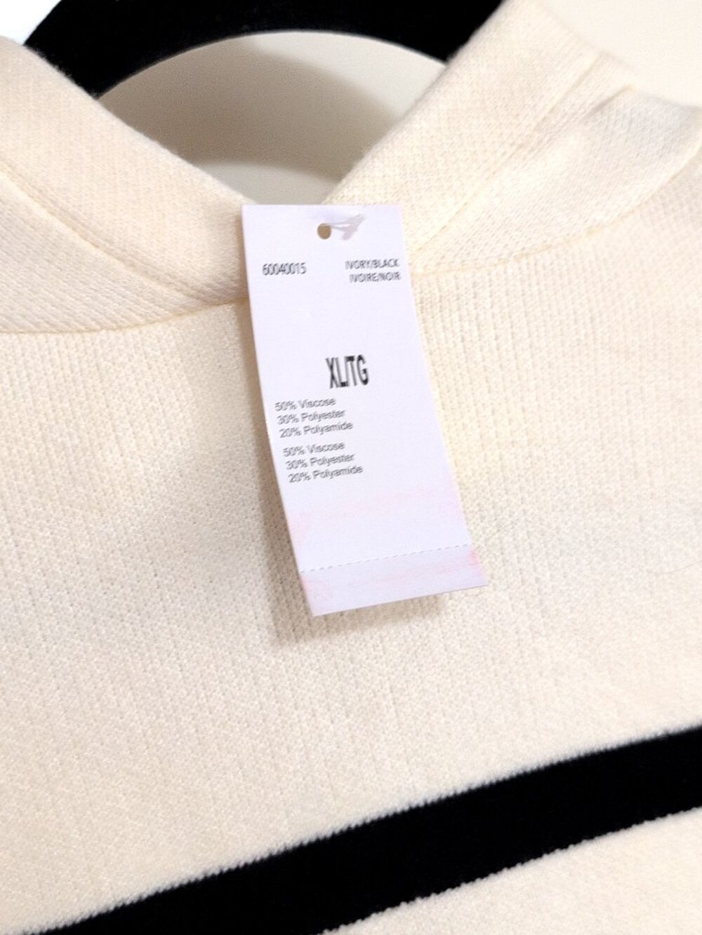 NWT For the Republic Cream Hooded Striped Sweater Size XL Casual Cozy Hoodie - Picture 5 of 5